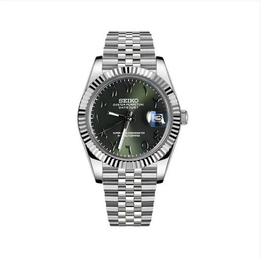 DATEJUST OLIVE ARABIC - CUSTOM SEIKO NH35 AUTOMATIC WATCH