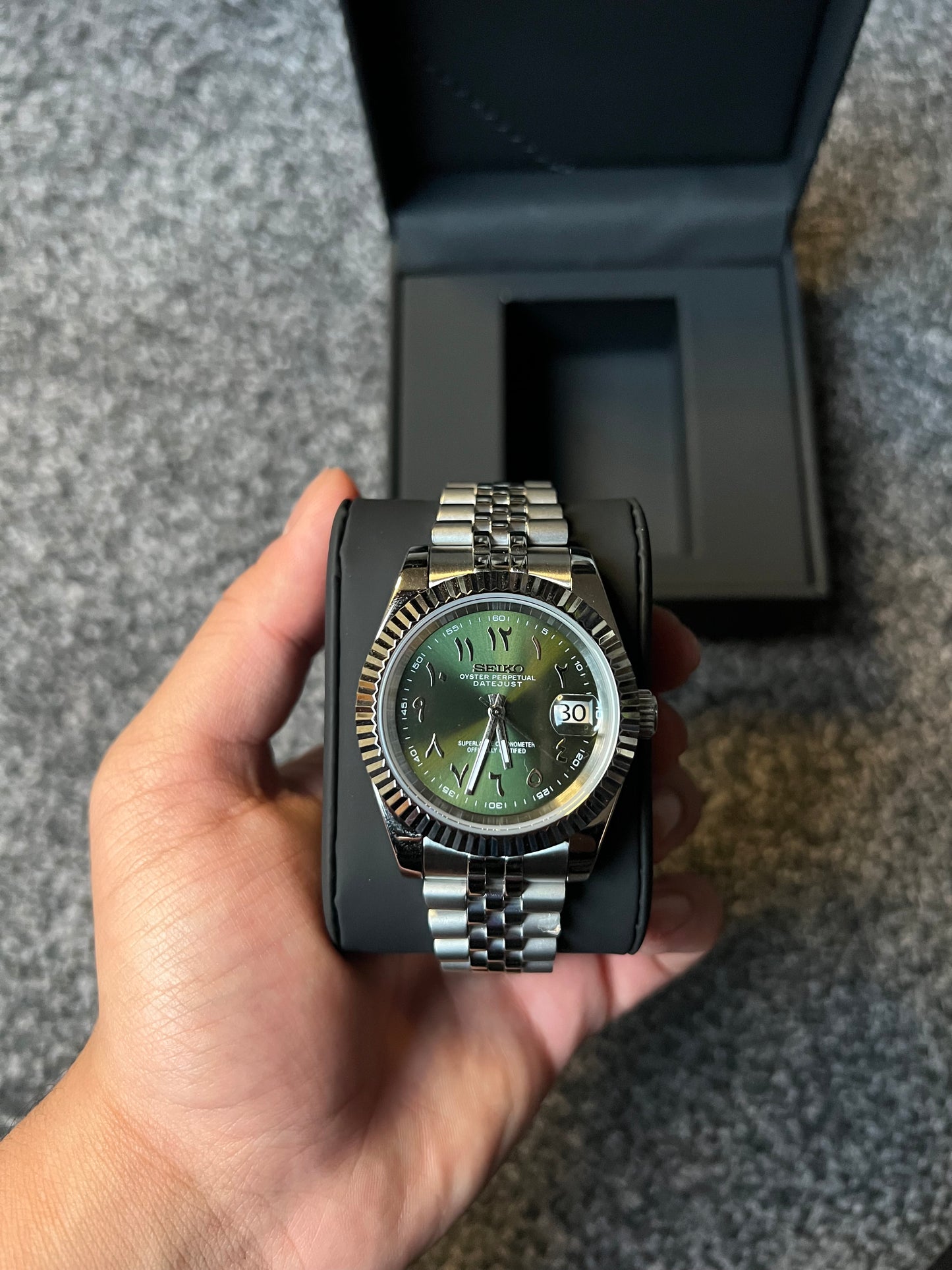 DATEJUST OLIVE ARABIC - CUSTOM SEIKO NH35 AUTOMATIC WATCH