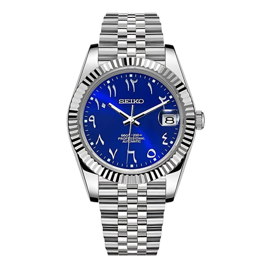 DATEJUST ROYAL BLUE ARABIC - CUSTOM SEIKO NH35 AUTOMATIC WATCH