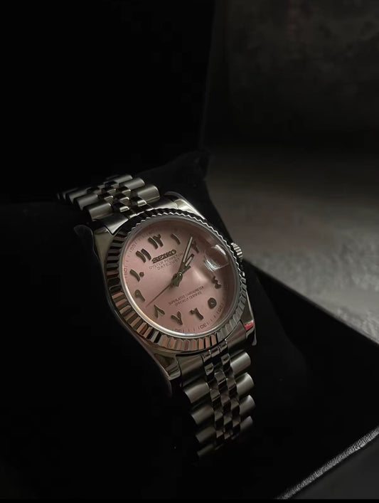 DATEJUST PINK ARABIC - CUSTOM SEIKO NH35 40mm AUTOMATIC WATCH